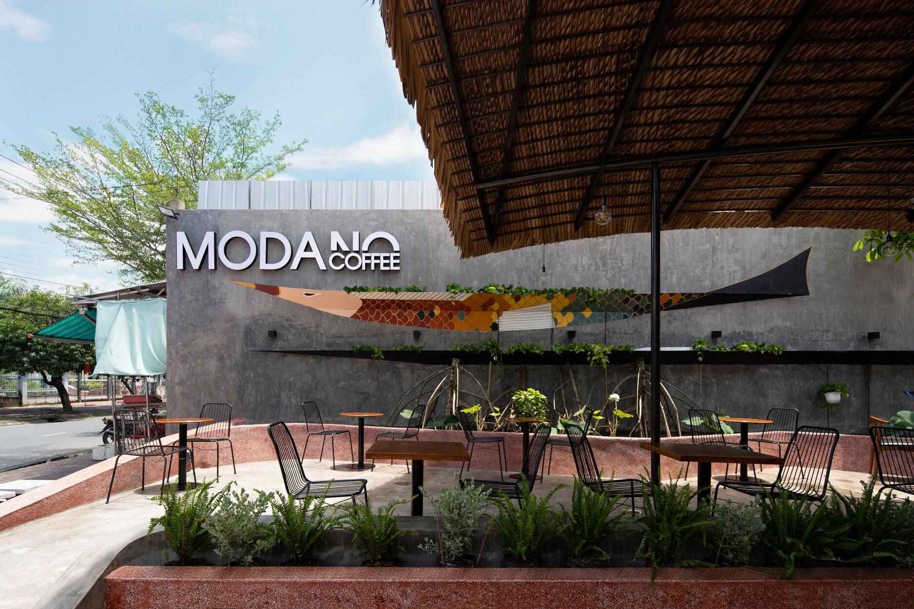 Ghé thăm Modano Coffee - quán cà phê mang kiến trúc bản địa đặc trưng của đồng bằng sông Cửu Long